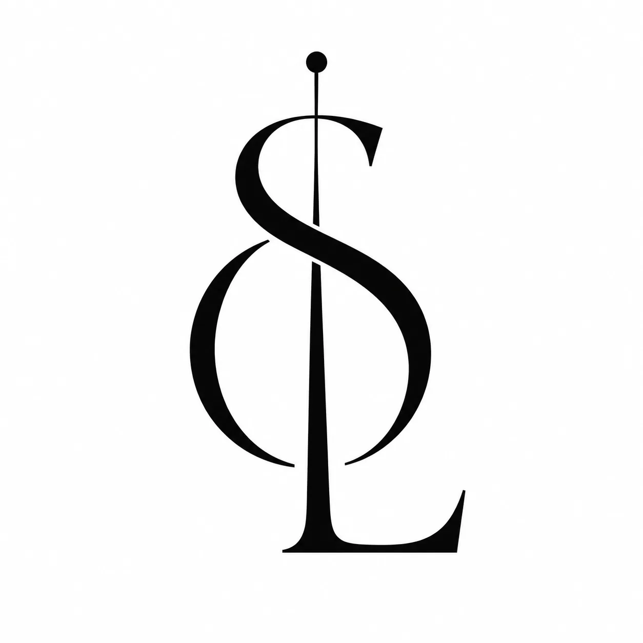 Sol jewellery brand monogram logo in black