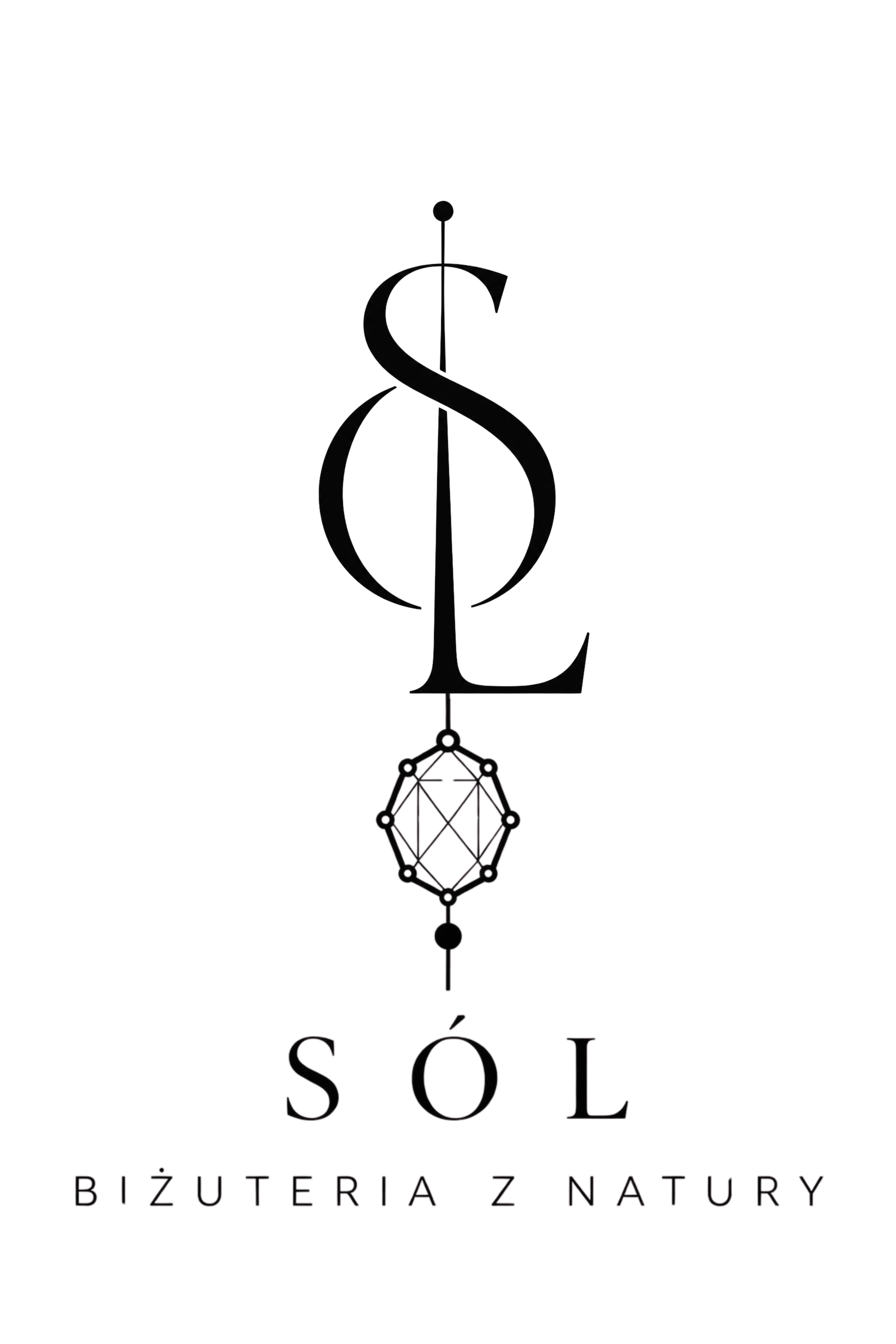 Sol jewellery logo with the tagline biżuteria z natury, jewellery from nature