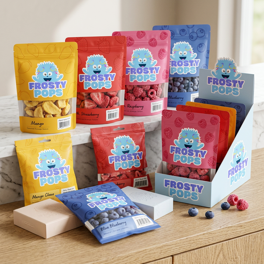Frosty Pops brand collateral mockup