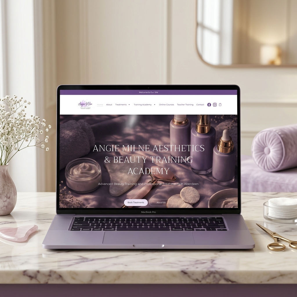 AMS Beauty Academy website design preview