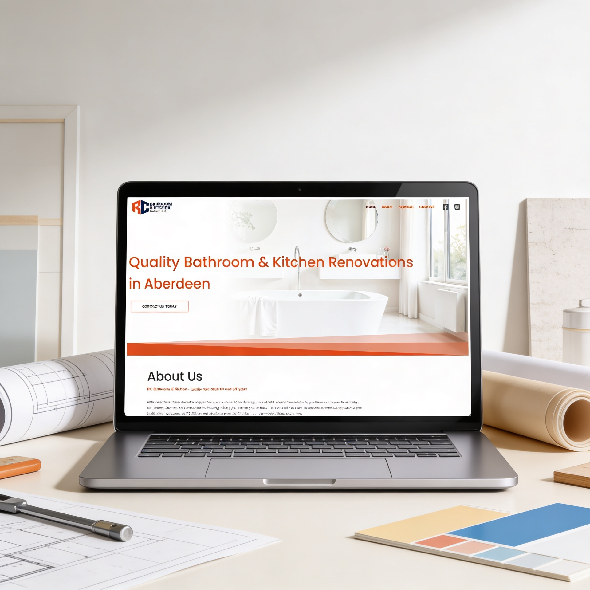 RC Bathroom and Kitchen website design preview