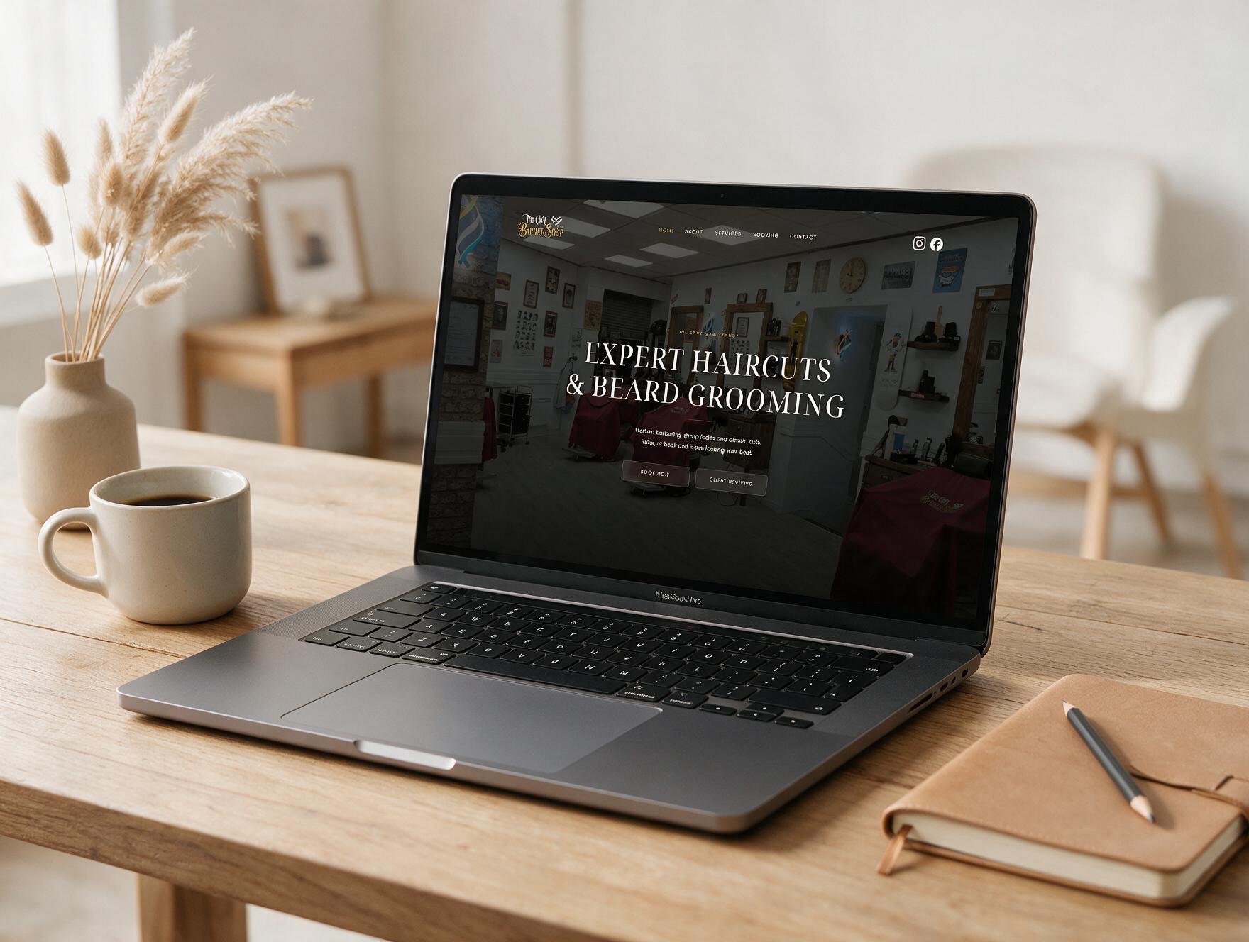 The Cave Barbershop website design preview